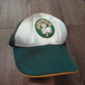 VTG Boston Celtics Hardwood Classics Hat NBA Larry Bird Leprechaun (Stained)